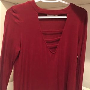 Long-sleeve Partial Crop Top